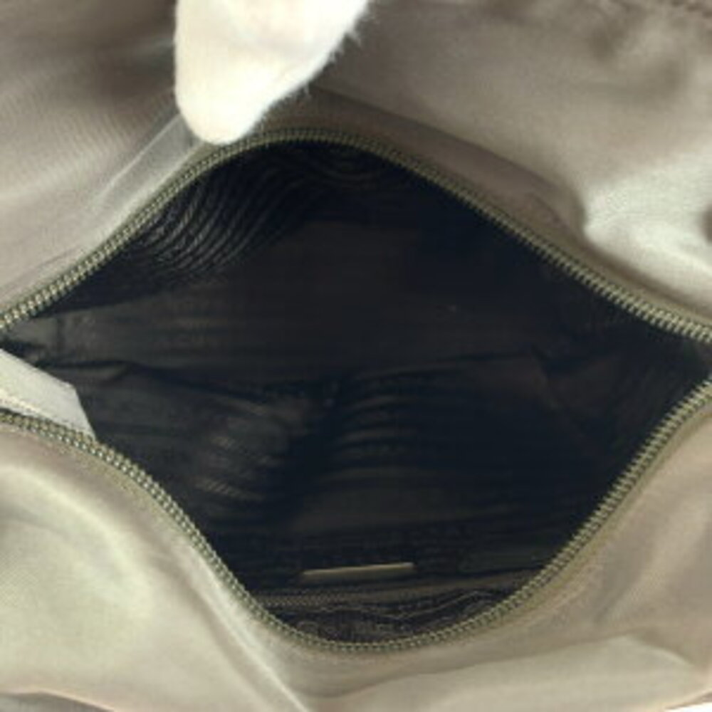 Prada plate handbag bag logo triangular tote nylon gray Tessuto - Picture 9 of 10